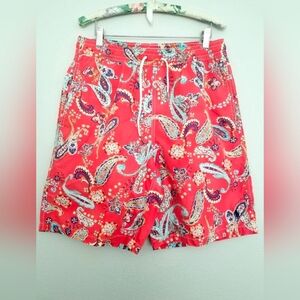Vintage Polo Ralph Lauren Men Swim Trunks Paisley Mesh Lined Shorts Pockets Sz S